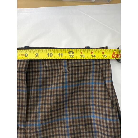THEORY Women’s Testra Wool-Blend Pant Brown Blue Size 4 - Picture 6 of 12